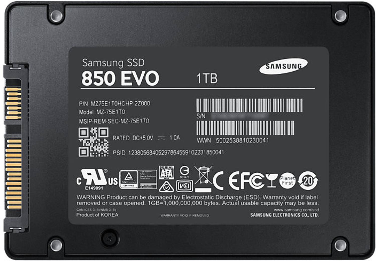 Samsung SSD 850 EVO 1TB Internal Hard Drive (MZ-75E1T0BW