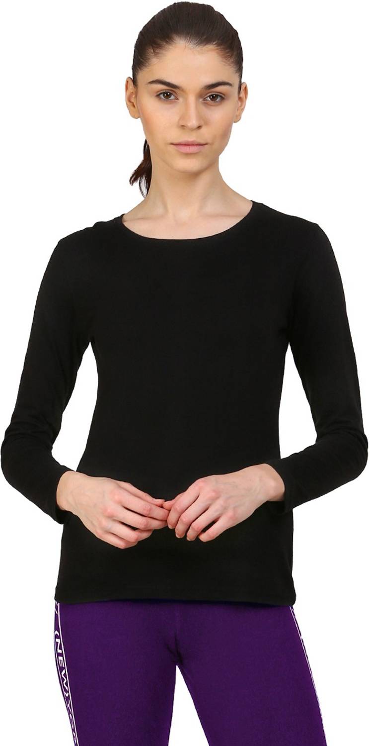 Ap'pulse Casual Full Sleeve Solid Women Black Top
