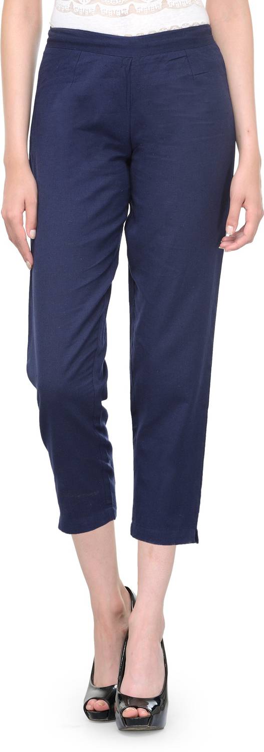 BITTERLIME Regular Fit Women Blue Trousers