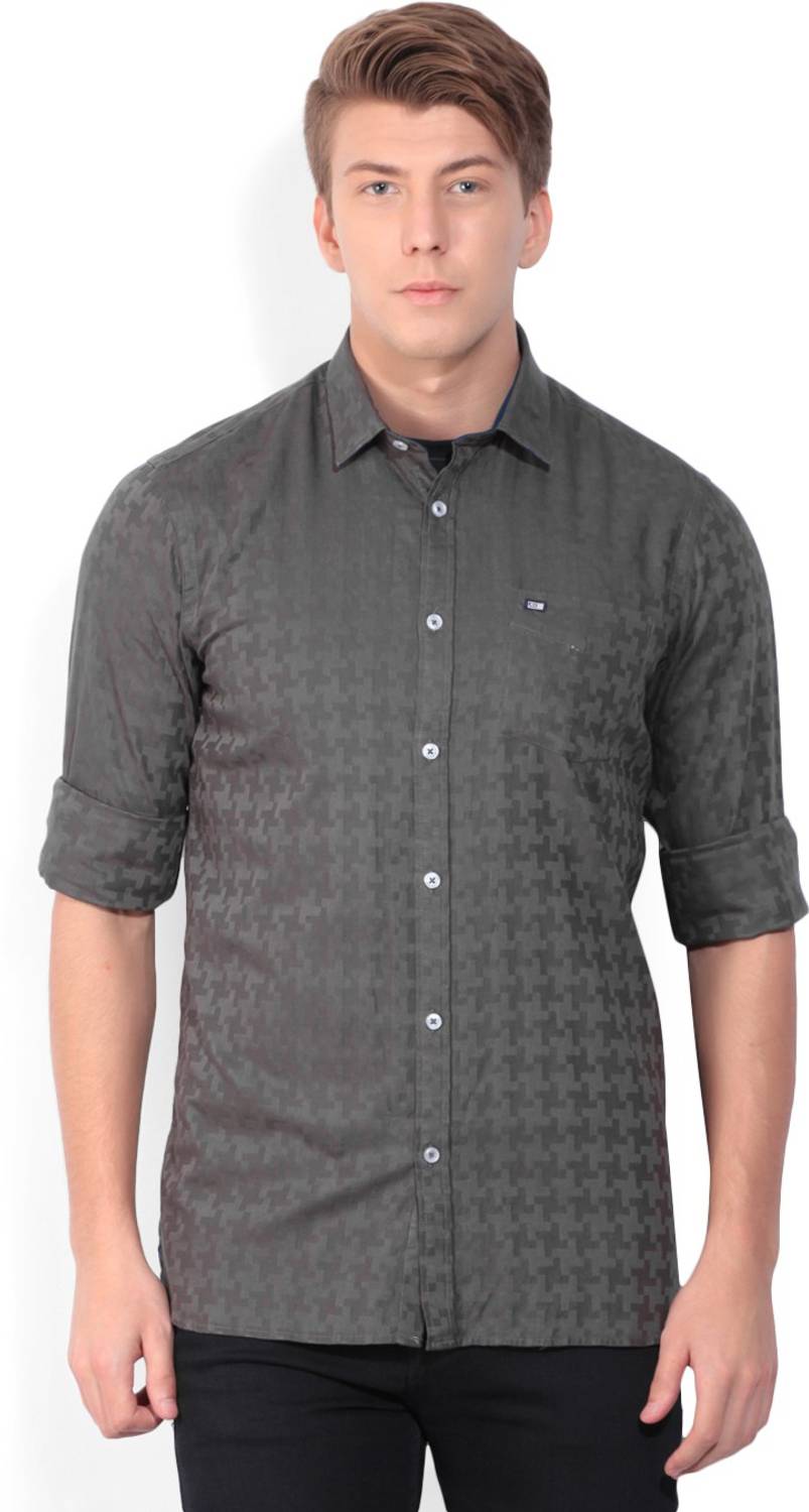 Arrow Sport Men Self Design Casual Grey Shirt