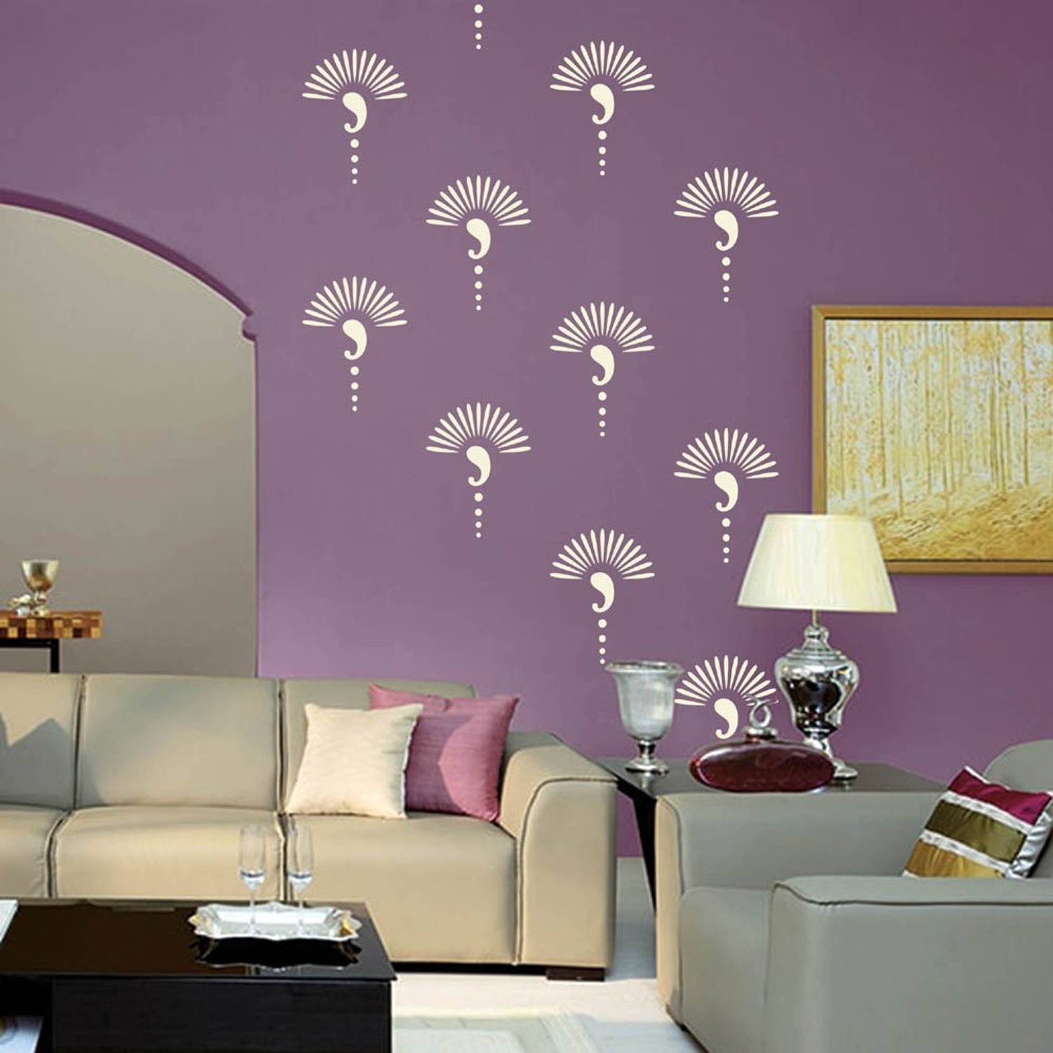 Arhat Stencils FLORAL ASR-E147 GLOSSY PVC (Wall Décor & Art) Stencil