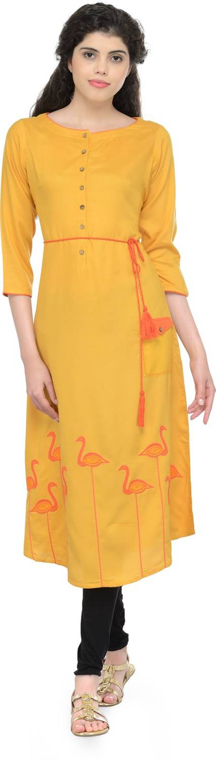 BITTERLIME Women Embroidered Straight Kurta