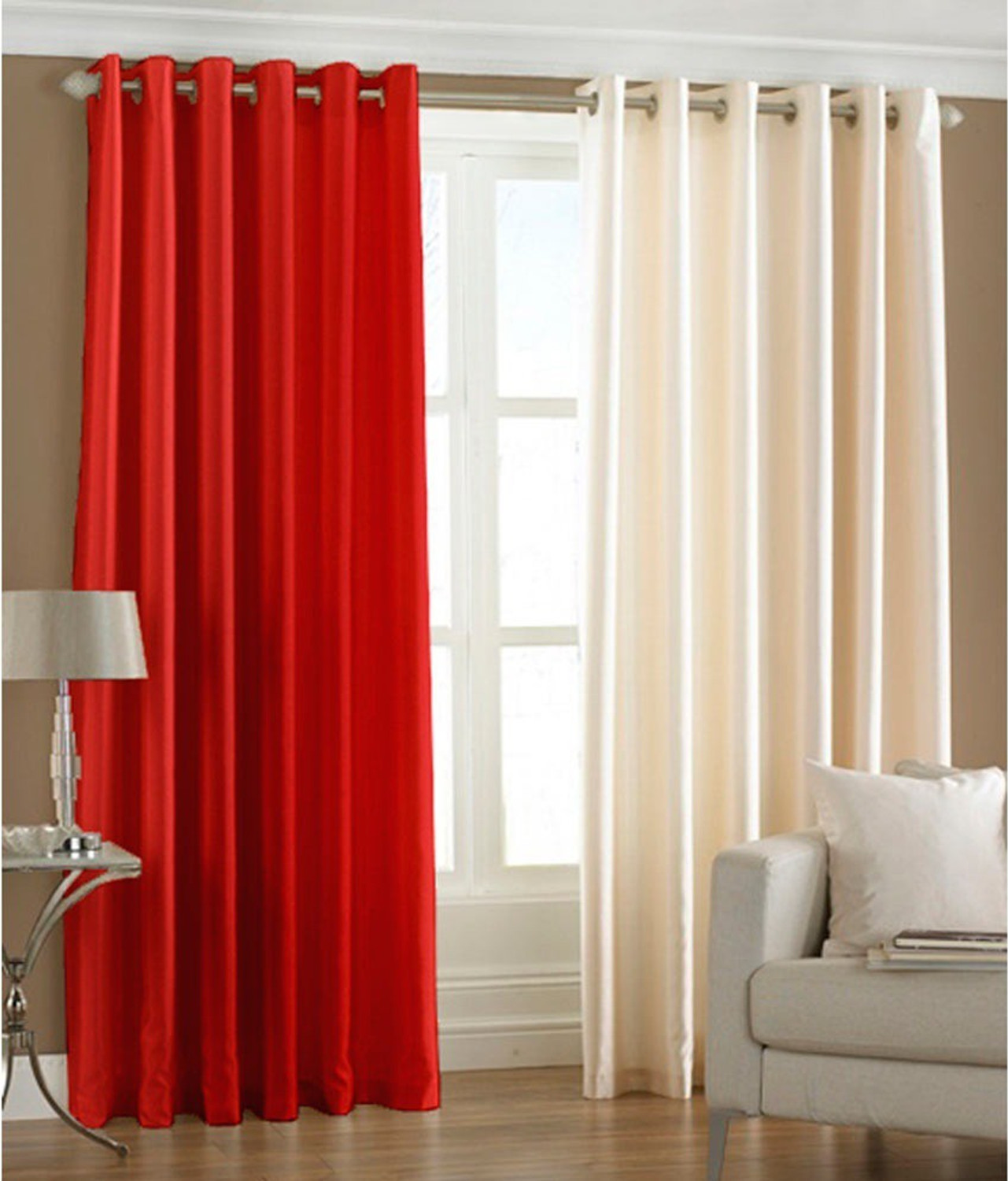 Image of Panipat Textile Hub 152.4 cm (5 ft) Window Polyester Curtain (Pack Of 2)
