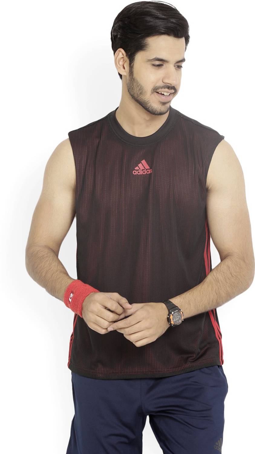 ADIDAS Men Black T-Shirt