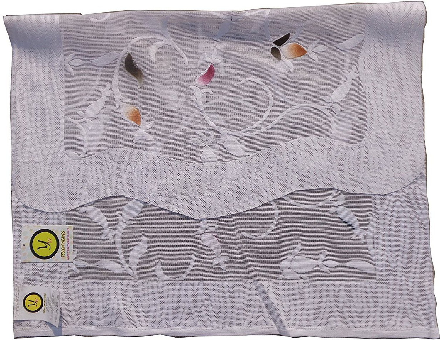 Image of YELLOW WEAVES Polyester 3+2 Seater Sofa Floral Cover