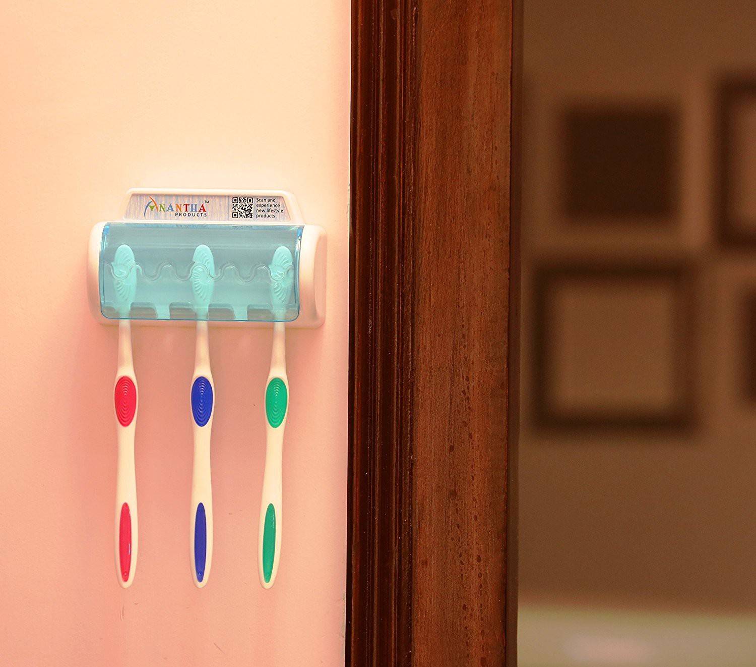 Anantha Products Wall Mount Plastic Toothbrush Holder