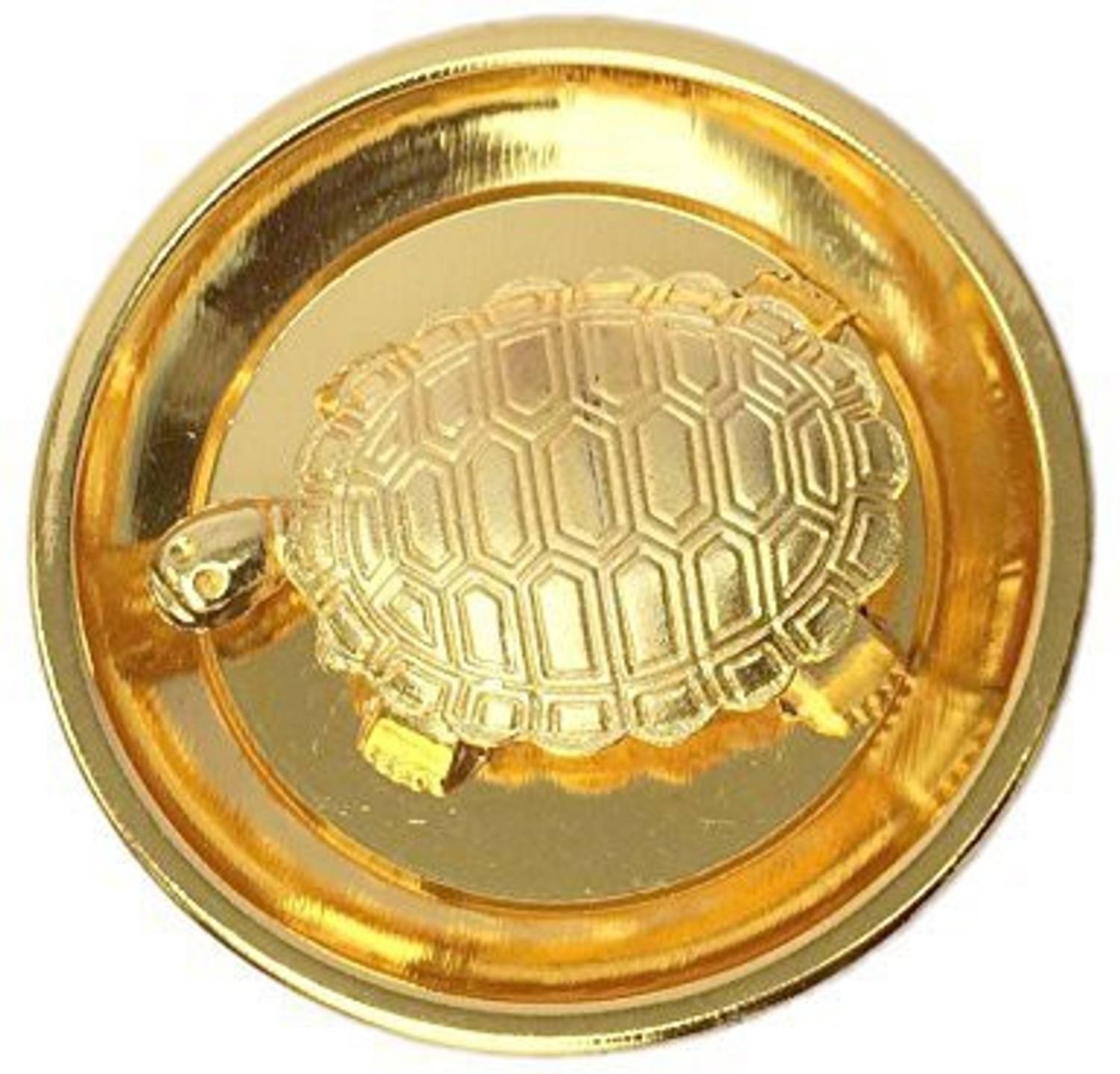 ASOKAM-FS-GTWP-0109 Golden Feng Shui Metal Tortoise Decorative Showpiece - 4 cm