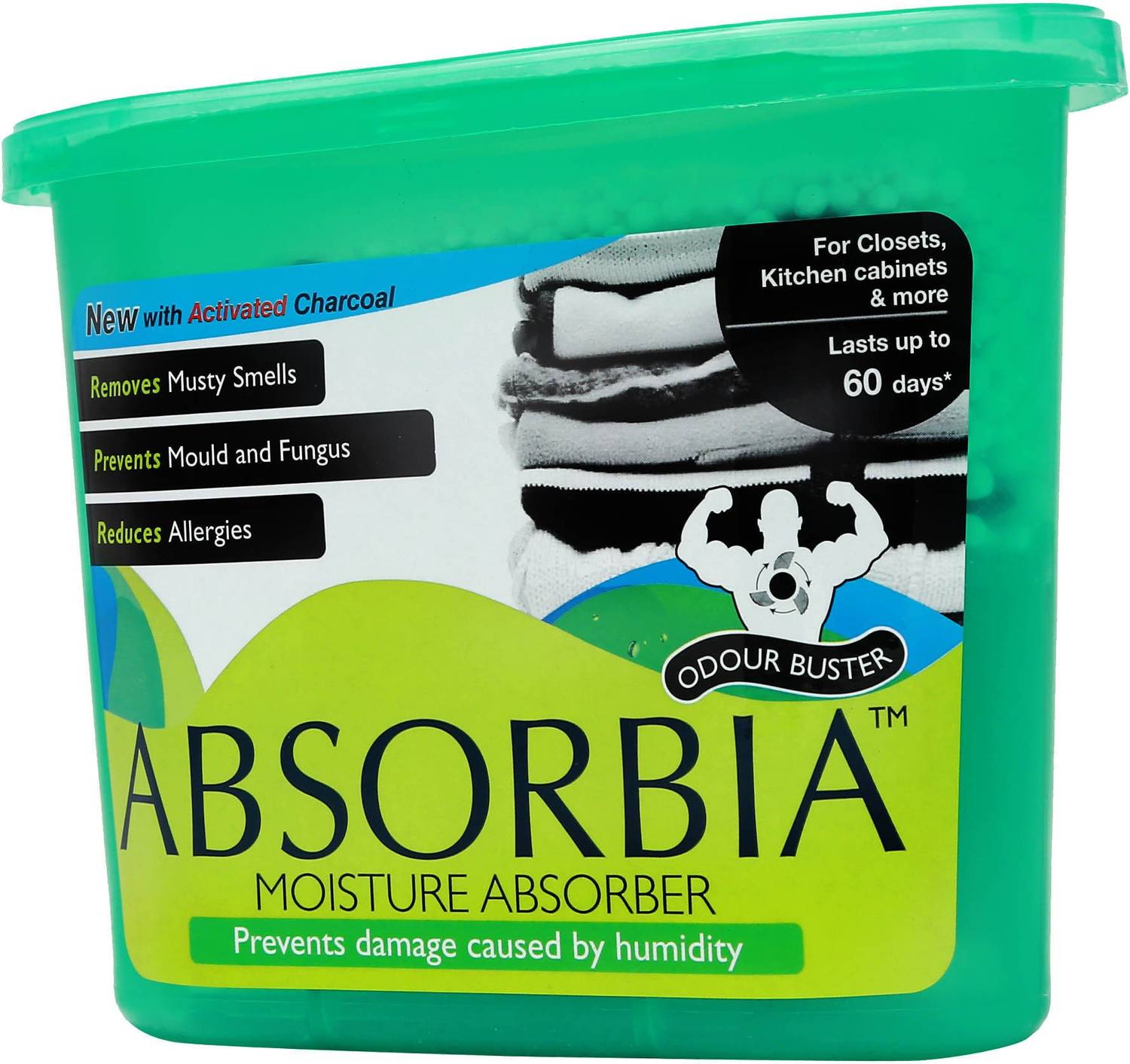 ABSORBIA Diffuser MOISTURE ABSORBER & Odor buster with activated charcoal