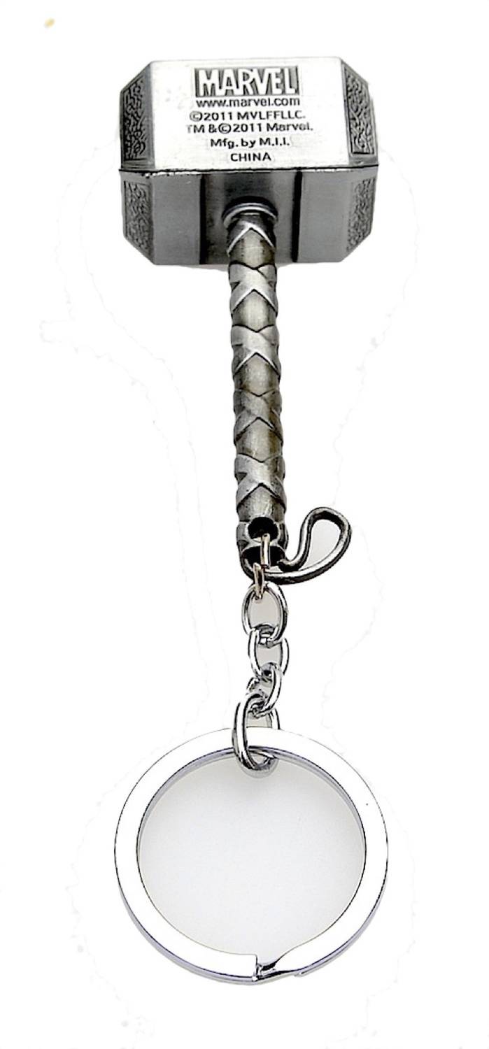 24x7 Premium Thor Hammer Metal Keychain Silver Grey with Realistic Detailing Key Chain
