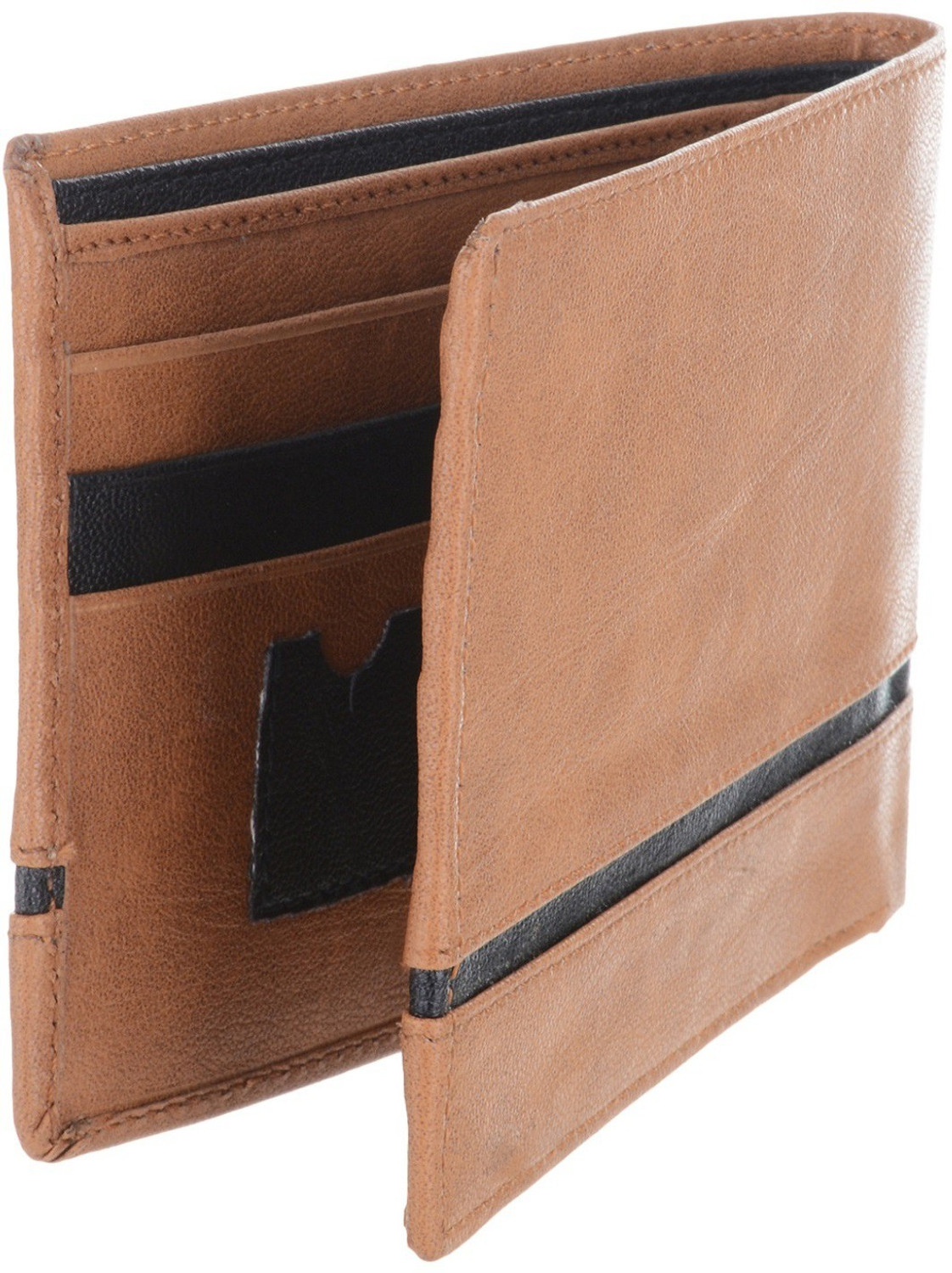 Image of MarkQues Men Tan Artificial Leather Wallet - Mini (6 Card Slots)