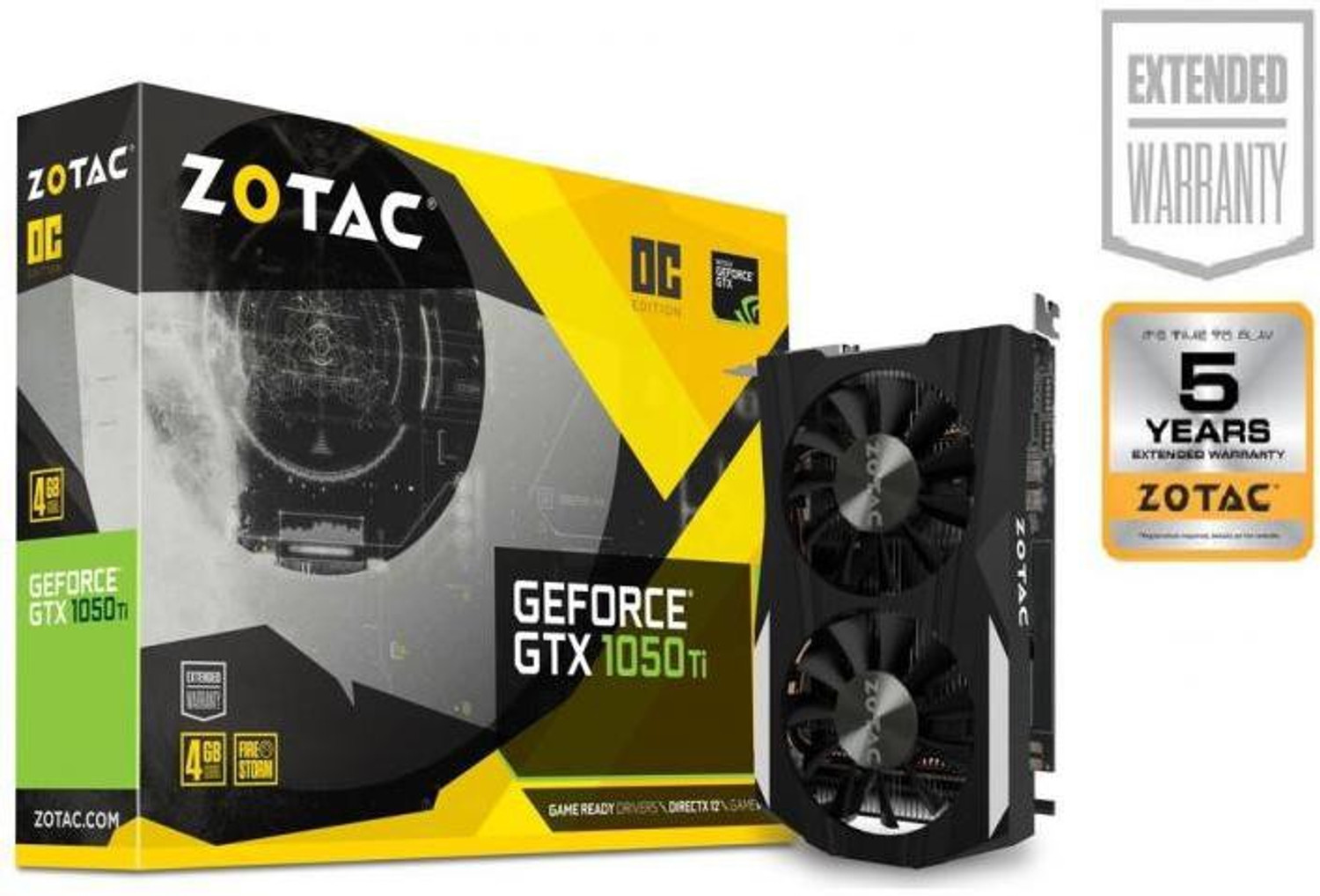 Image of ZOTAC GeForce GTX 1050 Ti OC Edition GDDR5 4 GB NVIDIA Chipset 128 bit 1506 MHz Graphics Card