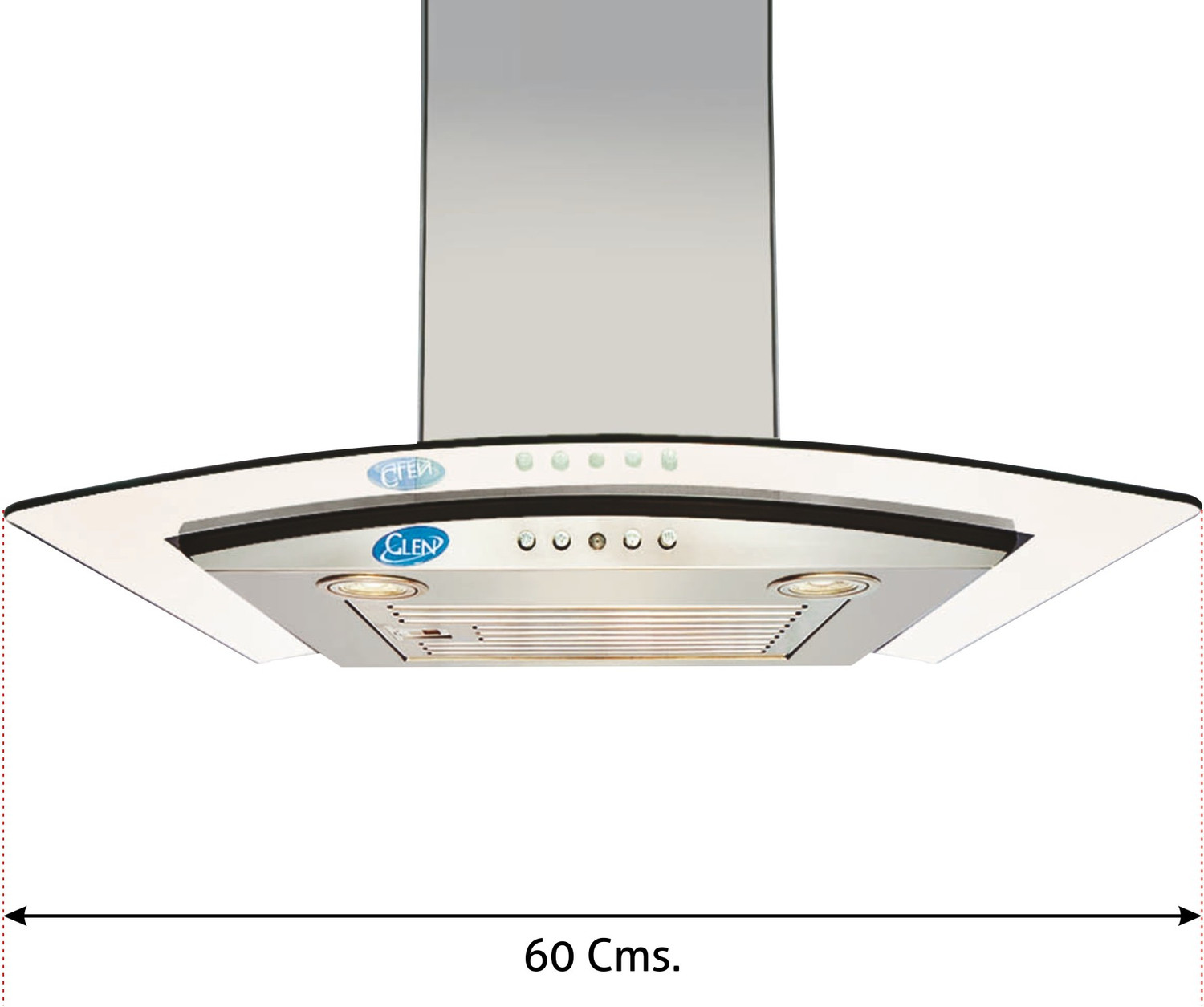 Image of Glen 6071 EX 60cm 1000m3 Wall Mounted Sliver 1000 CMH Chimney
