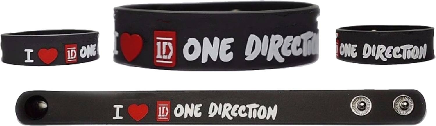 24x7 3D One Direction Wrsitband 20mm BLACK Boys & Girls