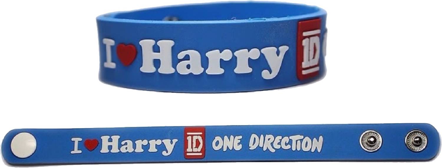 24x7 3D HARRY Wrsitband 20mm Blue One Direction Boys & Girls