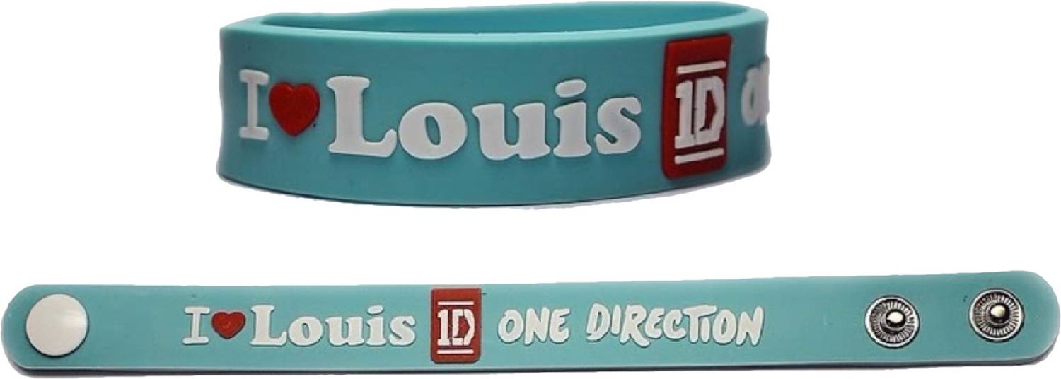 24x7 3D LOUIS Wrsitband 20mm LIGHT BLUE One Direction Boys & Girls