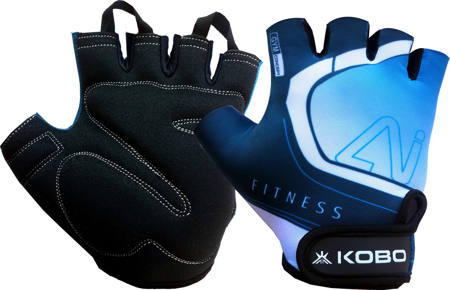 Image of KOBO Exercise Weight Lifting Grippy Hand Protector Padded Training Gym & Fitness Gloves
