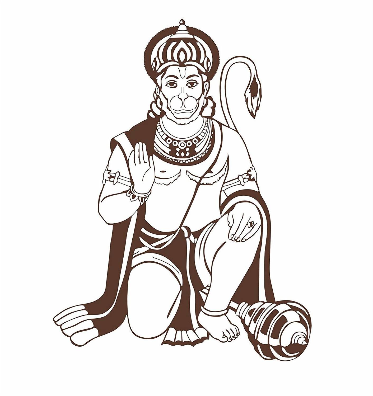 Asmi Collections 80 cm Jai Hanuman Removable Sticker