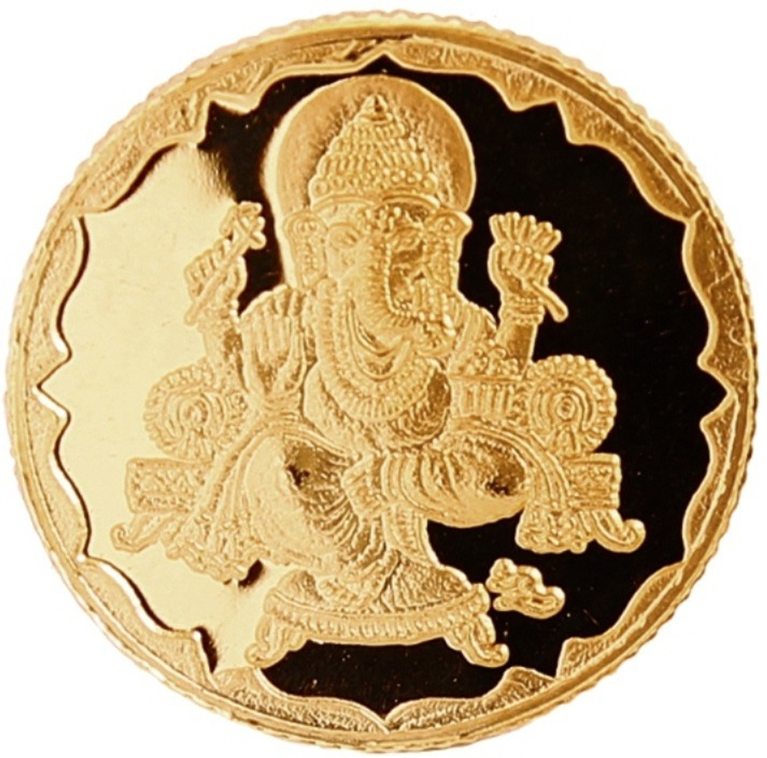 Image of Bangalore Refinery 1 Gram Ganesh 24 (999) K 1 g Gold Coin