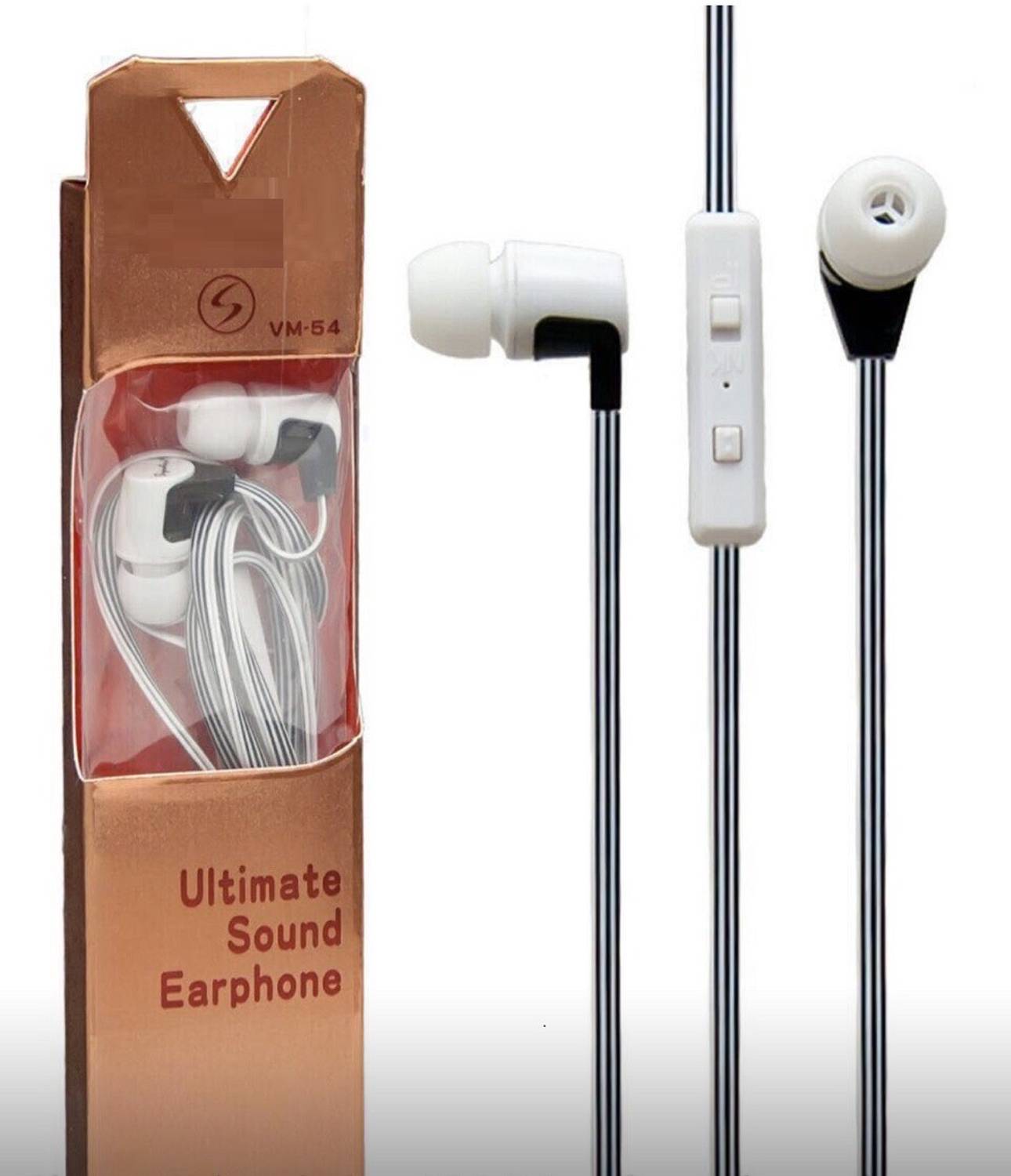 A CONNECT Z VM-54 Wired Headset (White & Black, In the Ear)