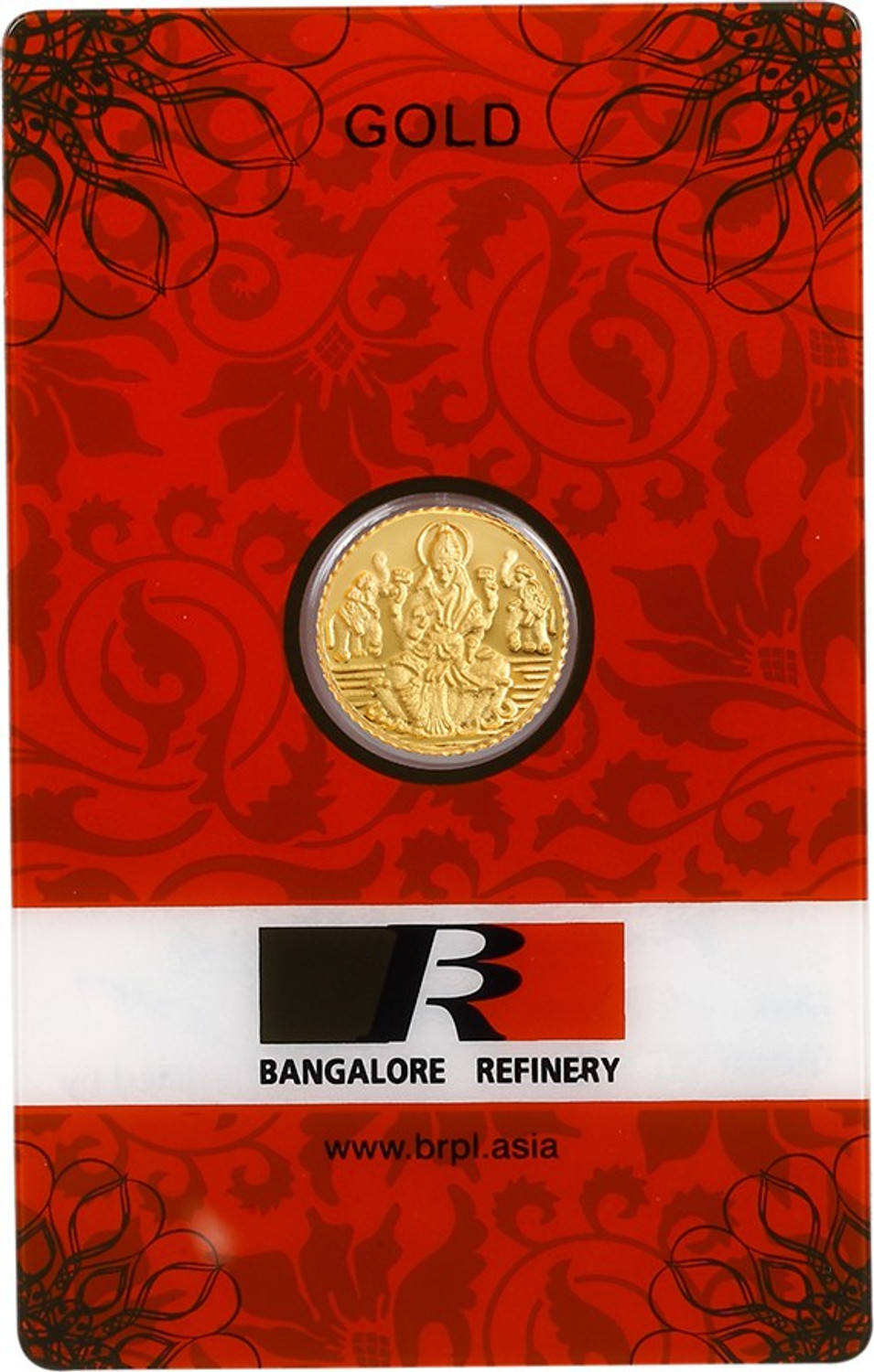 Image of Bangalore Refinery Lakshmi Coin 24 (999) K 1 g Gold Coin