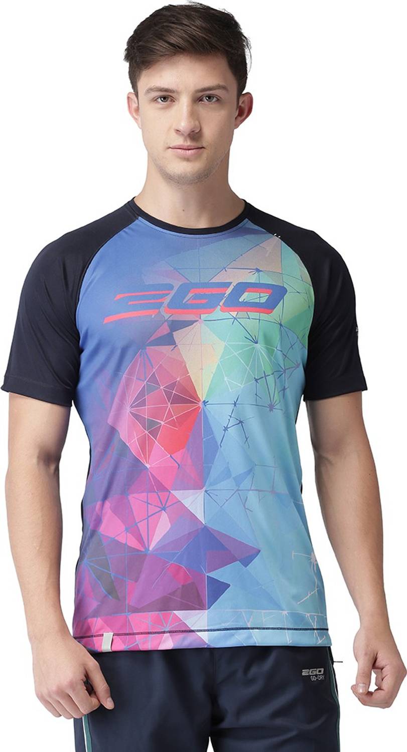 2GO Printed Men Round Neck Blue T-Shirt