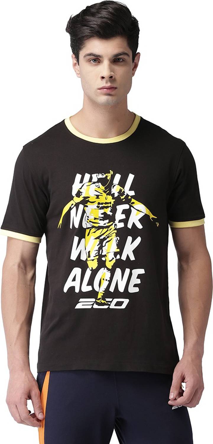 2GO Graphic Print Men Round Neck Black T-Shirt