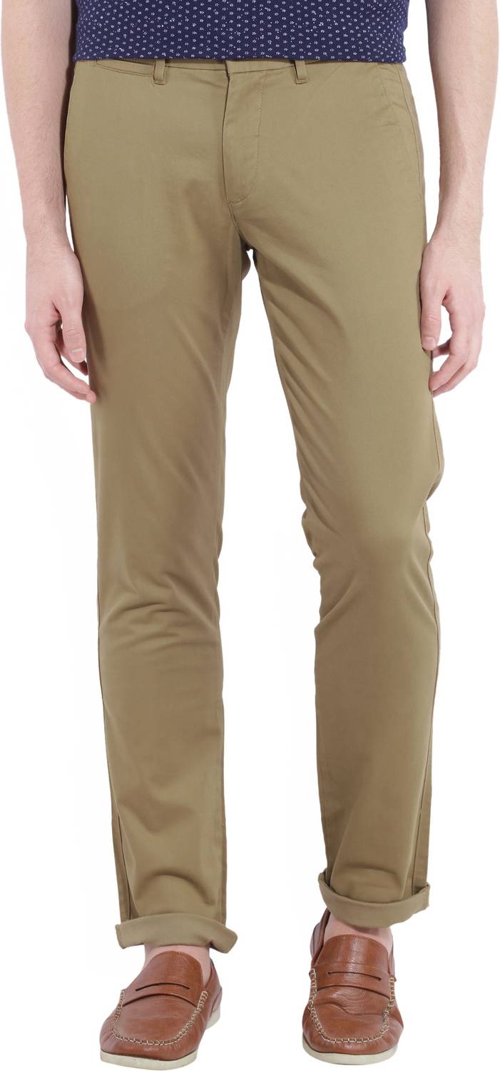 Arrow Sport Slim Fit Men Brown Trousers