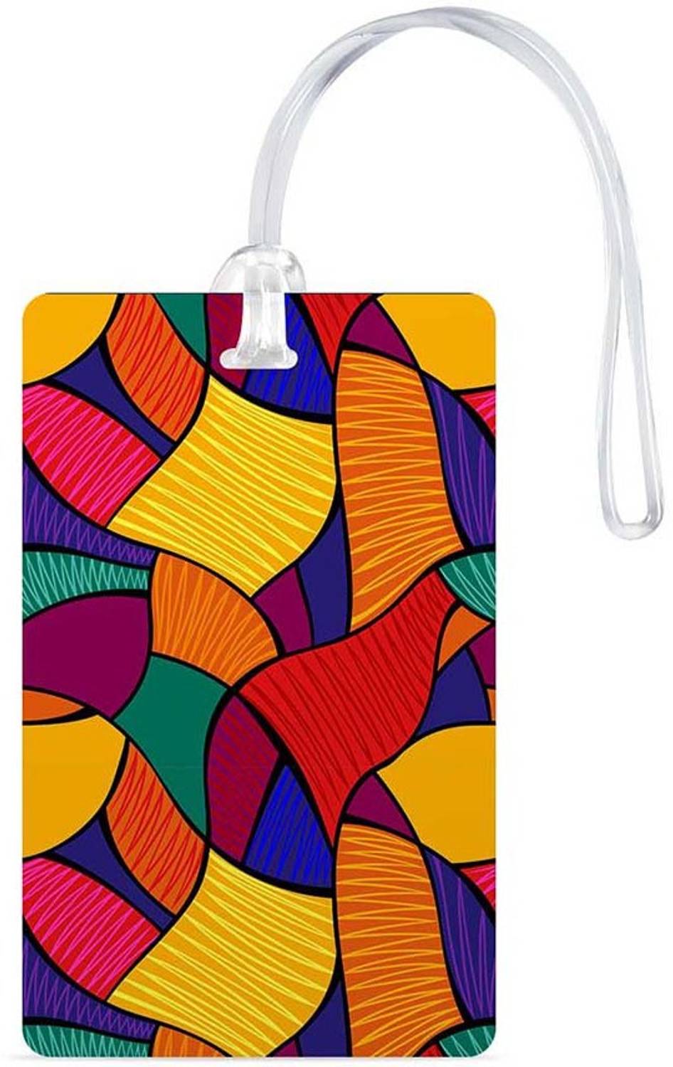 100yellow Luggage Tags- Printed Multicolor High Quality Gloss Finish PVC Travel/Bag Tag with Silicon Strap- Ideal For Gift Luggage Tag