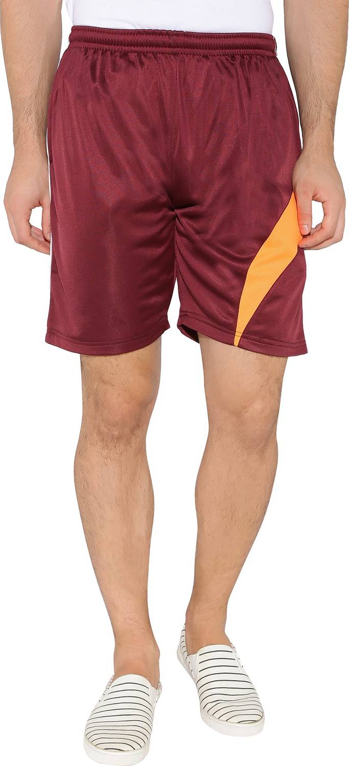 Ashdan Solid Men Maroon Sports Shorts