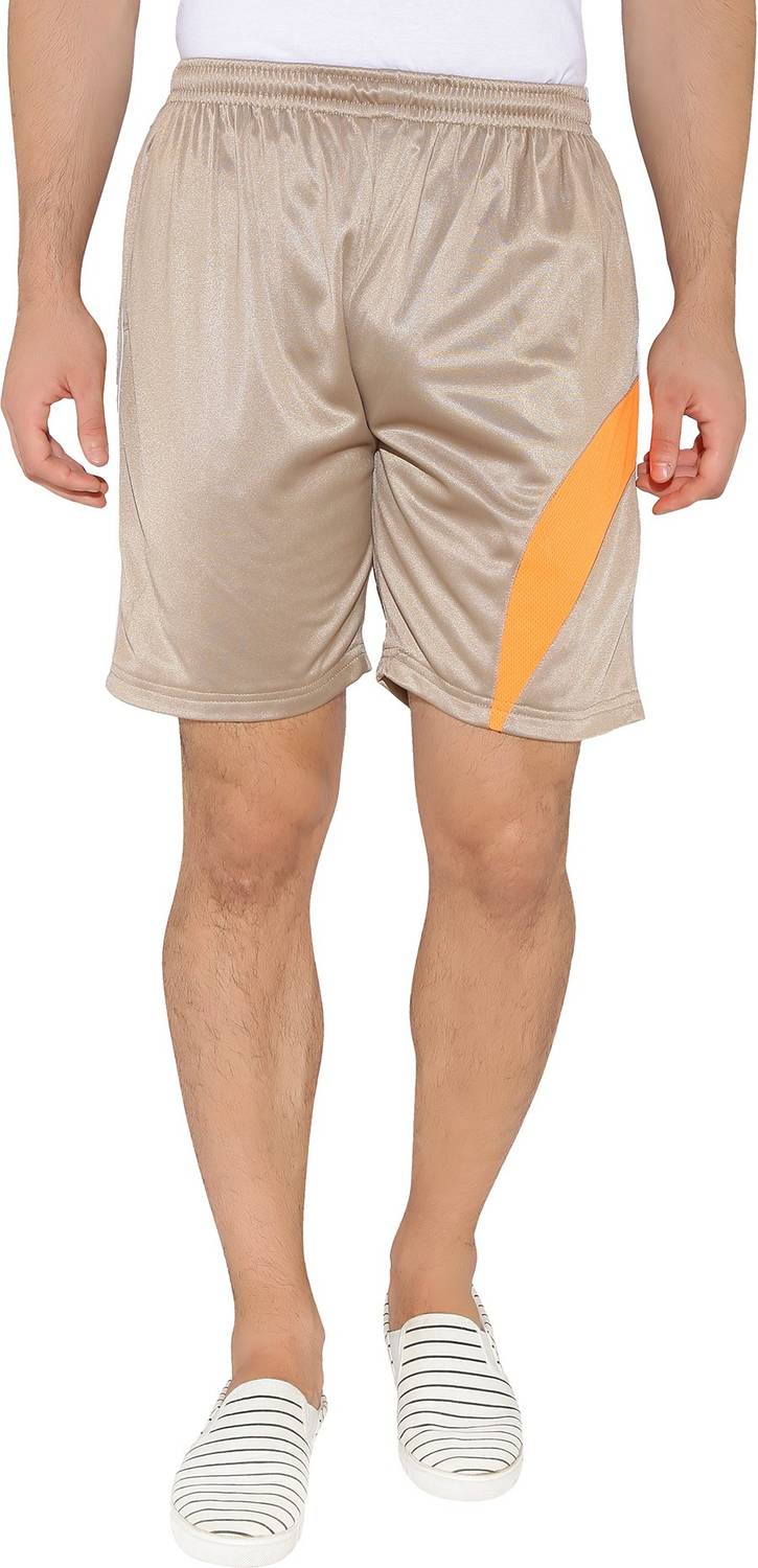 Ashdan Solid Men Beige Sports Shorts