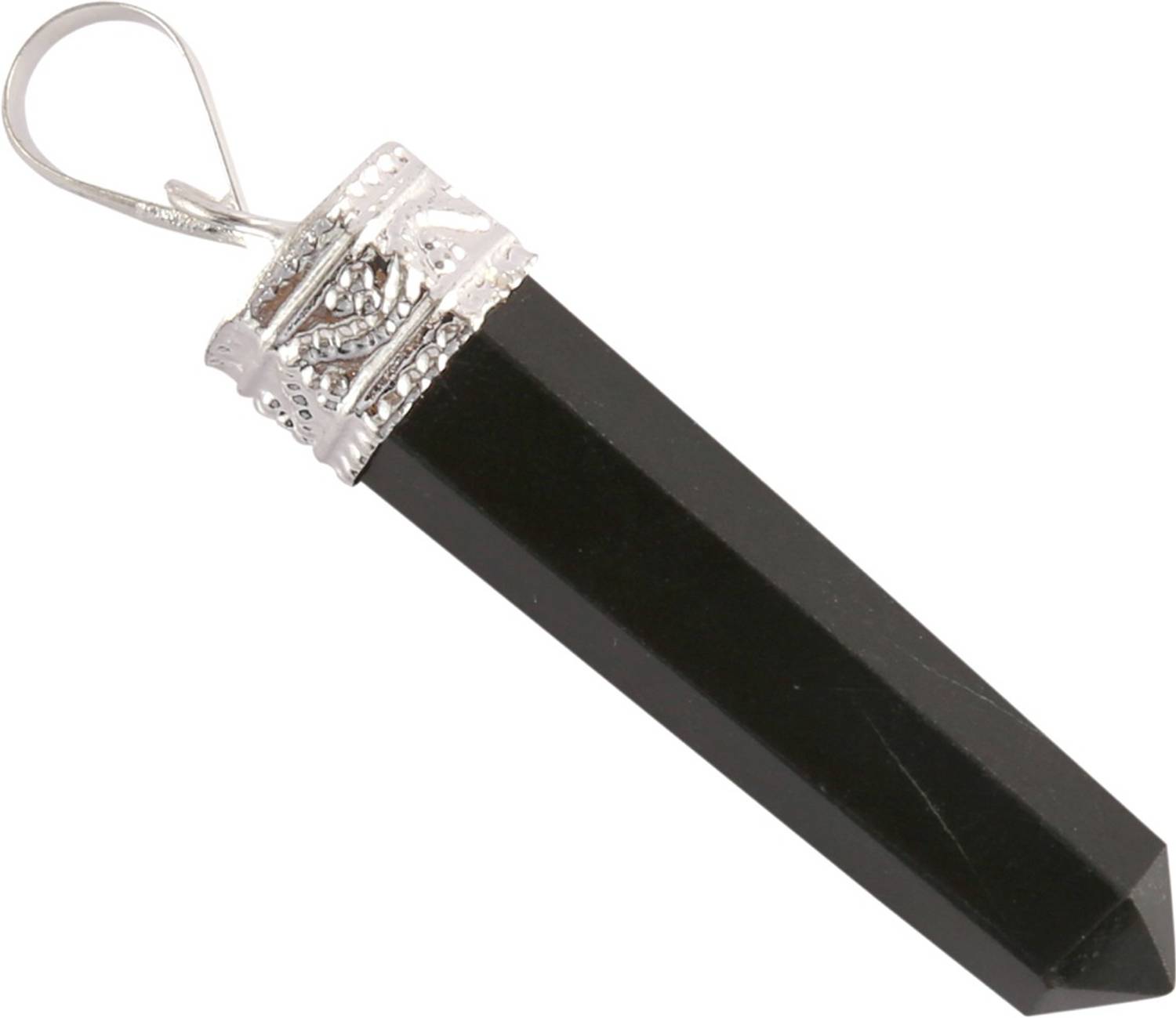 Aatm Aatm Reiki Energized Gift Natural Crystal Black Obsidian Gemstone Chakra Charm pointed Pendant Unisex for Healing. Quartz Crystal Pendant