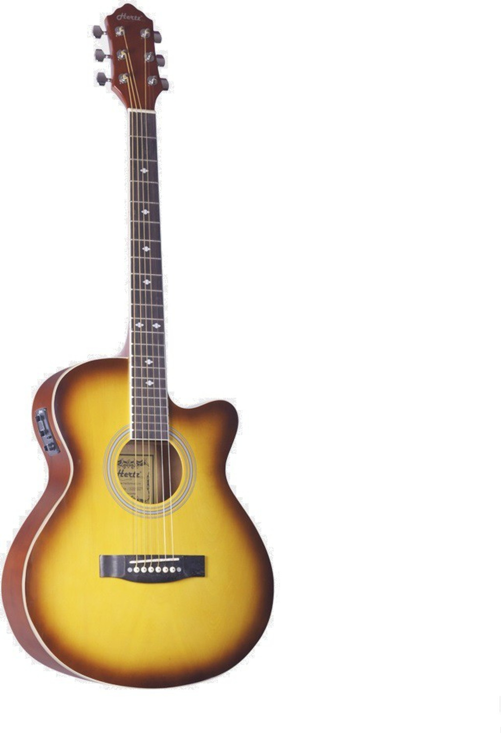 Image of Hertz HZA-4000 EQ (SB) Semi-acoustic Guitar Linden Wood Rosewood