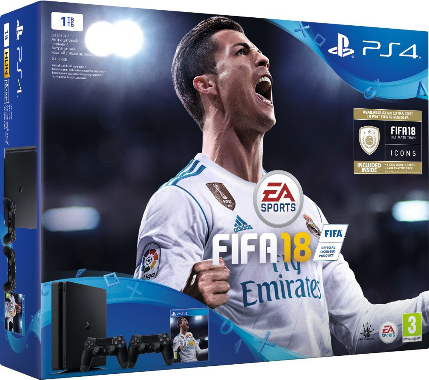 Image of Sony PlayStation 4 (PS4) Slim 1 TB with FIFA 18