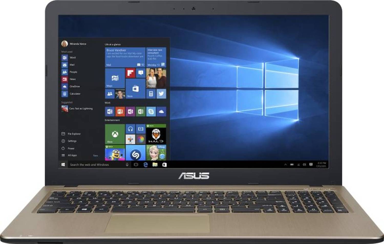 ノートPC ASUS AMD E1-6010 APU 4GB 500GB HHD ASUS AMD APU Quad Core E2 E2-7110 - (4 GB/1 TB HDD/Windows 10 Home