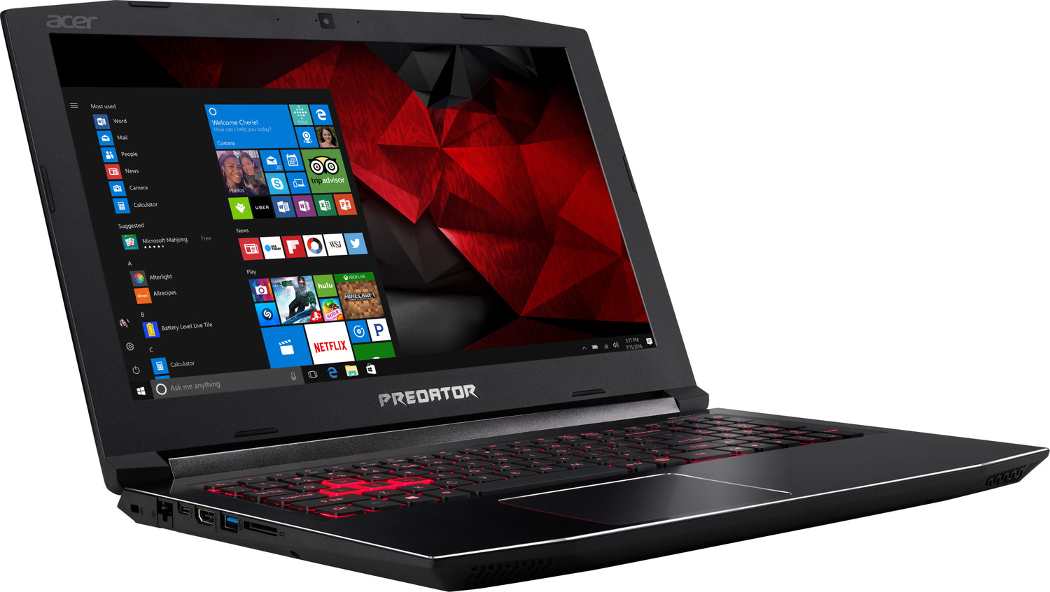 Image of Acer Predator Helios 300 Intel Core i7 7th Gen 7700HQ - (16 GB /2 TB HDD /256 GB SSD /Windows 10 Home /6 GB Graphics /NVIDIA GeForce GTX 1060) G3-572 Gaming Laptop