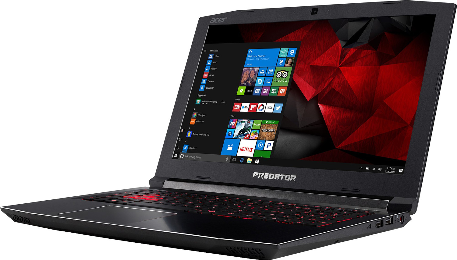 Image of Acer Predator Helios 300 Intel Core i7 7th Gen 7700HQ - (16 GB /2 TB HDD /256 GB SSD /Windows 10 Home /6 GB Graphics /NVIDIA GeForce GTX 1060) G3-572 Gaming Laptop