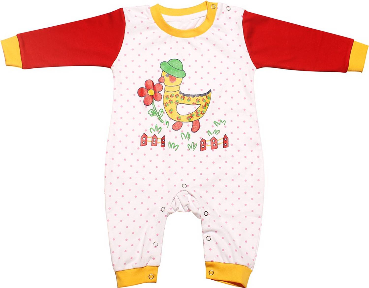 babeezworld Romper For Boys & Girls Casual Printed Cotton Blend
