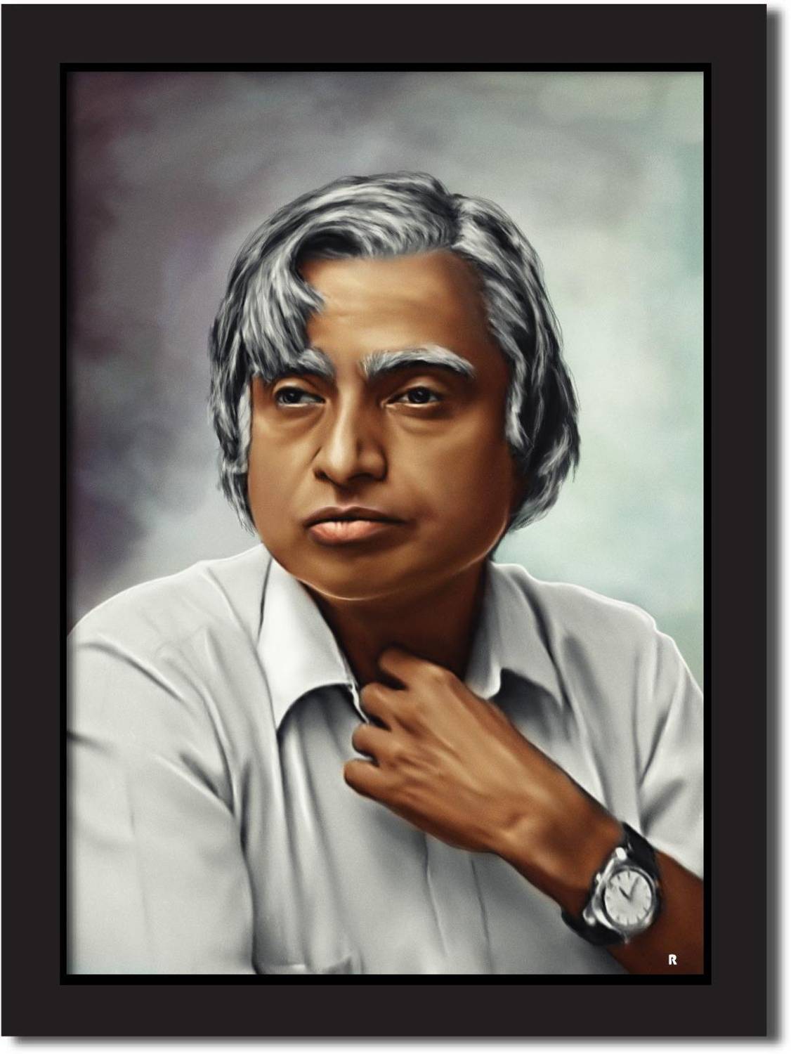 Dr APJ Abdul Kalam Digital Art Wall Poster Frame Fine Art Print