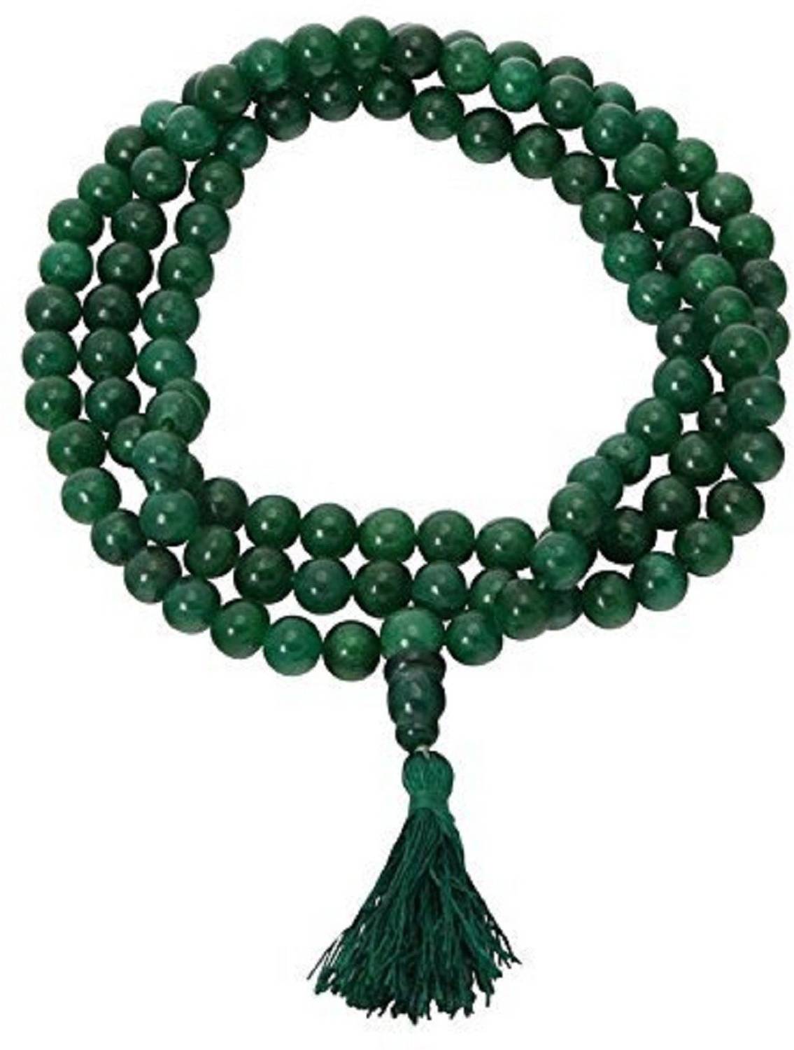 AIR9999 GREEN JADE POWER ROSARY / MALA ( 7 MM ) Crystal Crystal Necklace