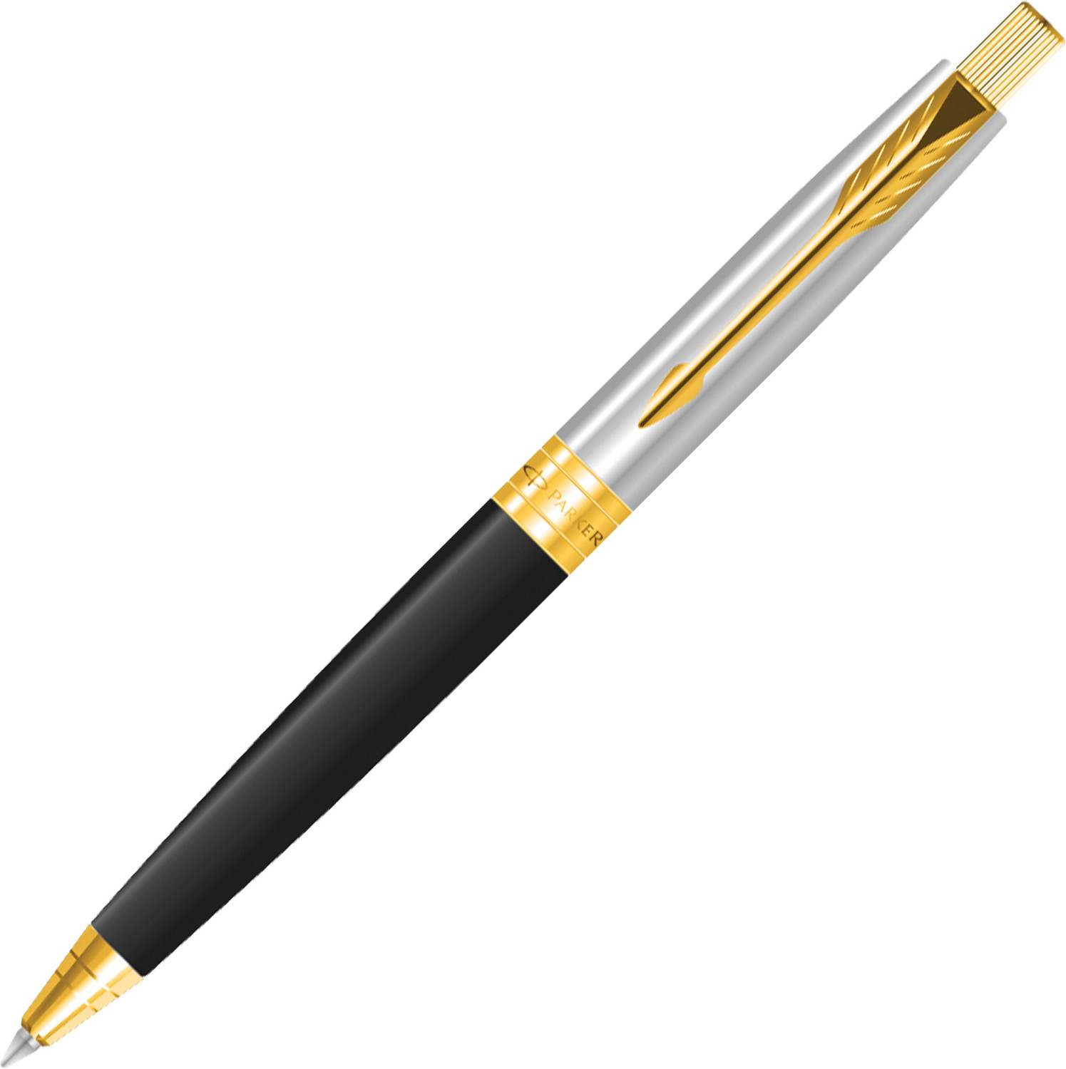 Image of PARKER Aster Shiny Black Gold Trim Ball Pen