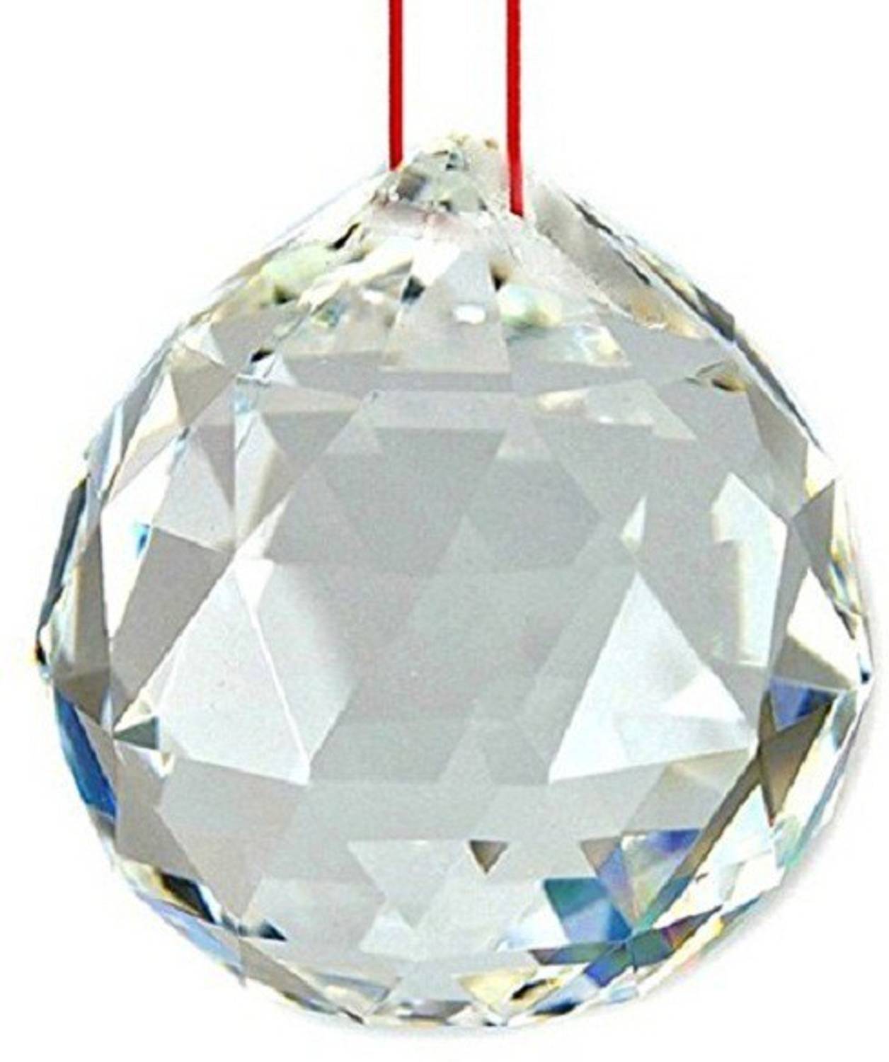 AIR9999 WHITE FACETED FENG SHUI CRYSTAL BALL ( BIG 50 MM ) Decorative Showpiece - 5 cm