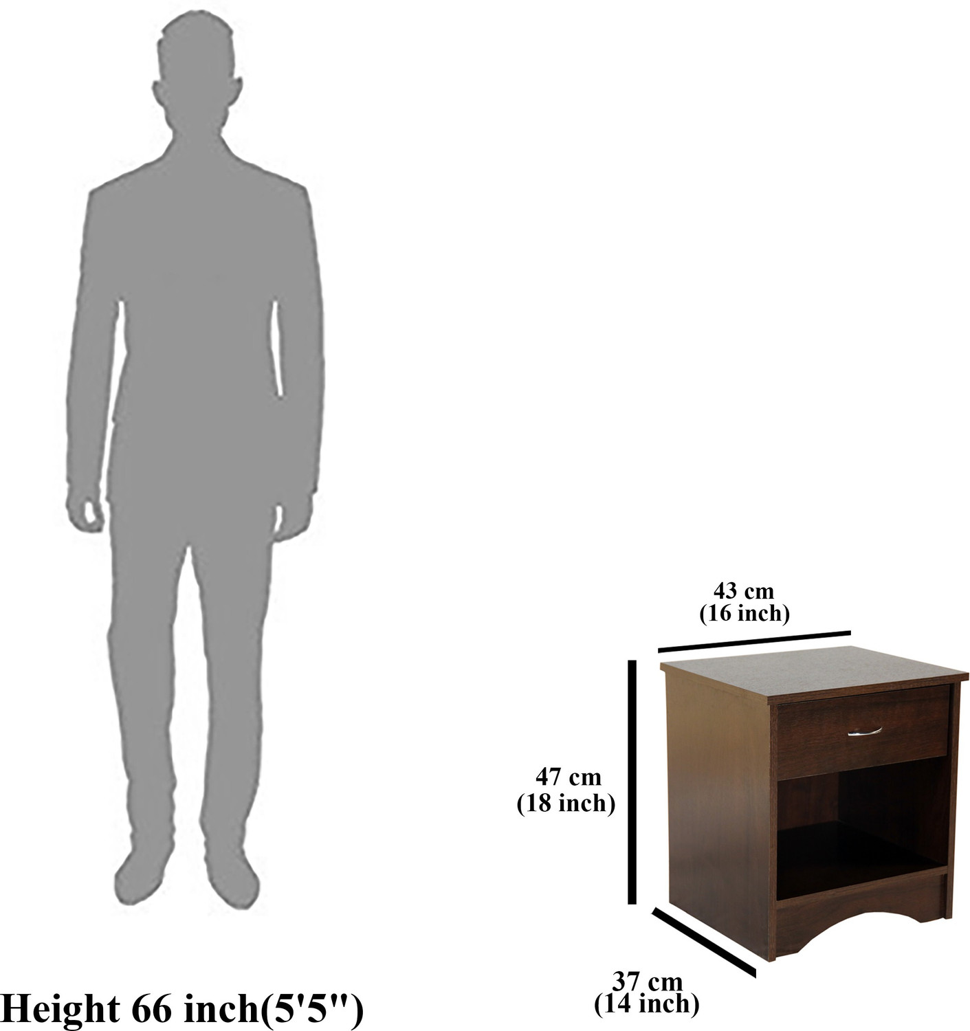 Image of DeckUp Bei Engineered Wood Bedside Table
