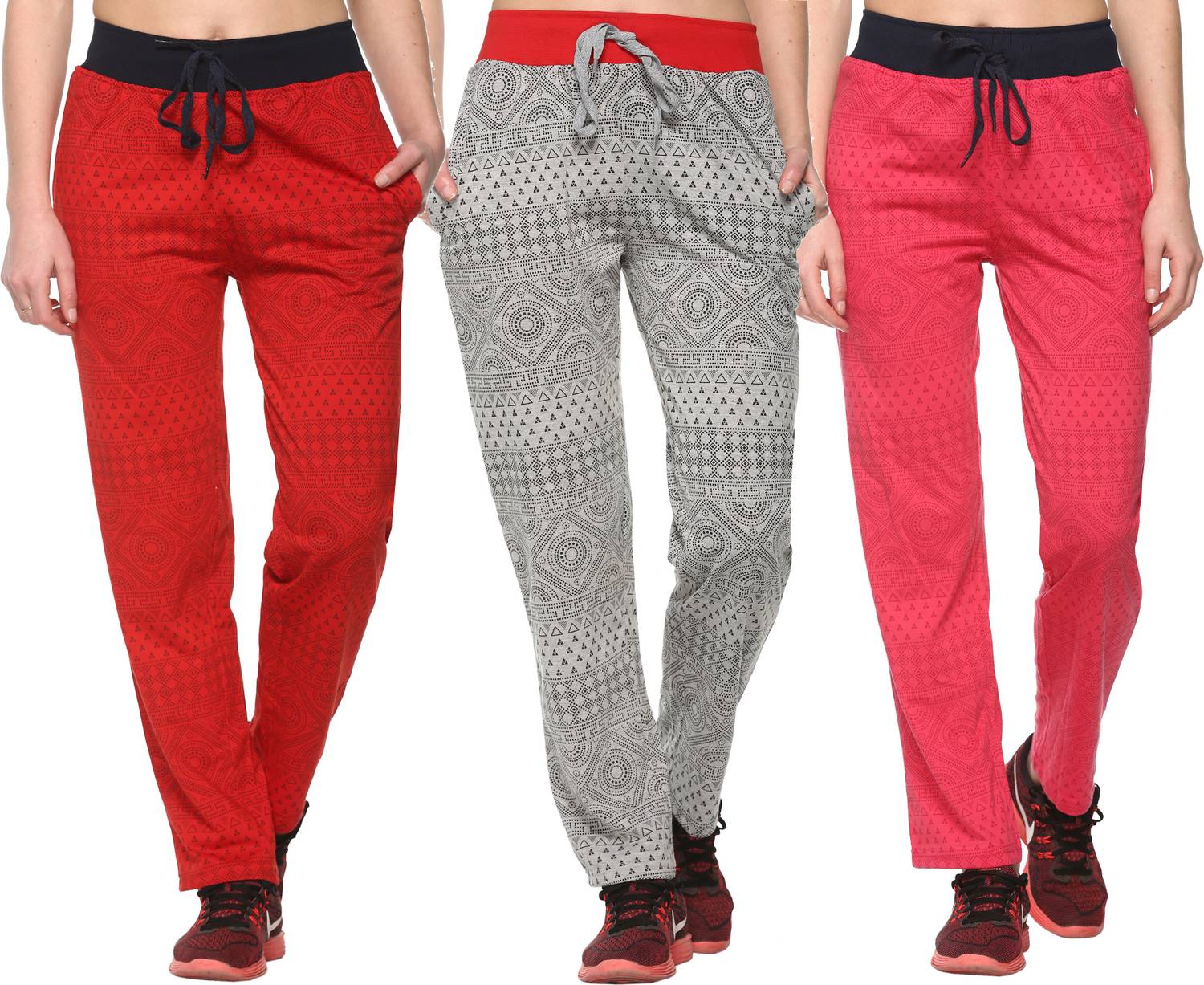 69GAL Printed Women Red, Pink, Grey Track Pants