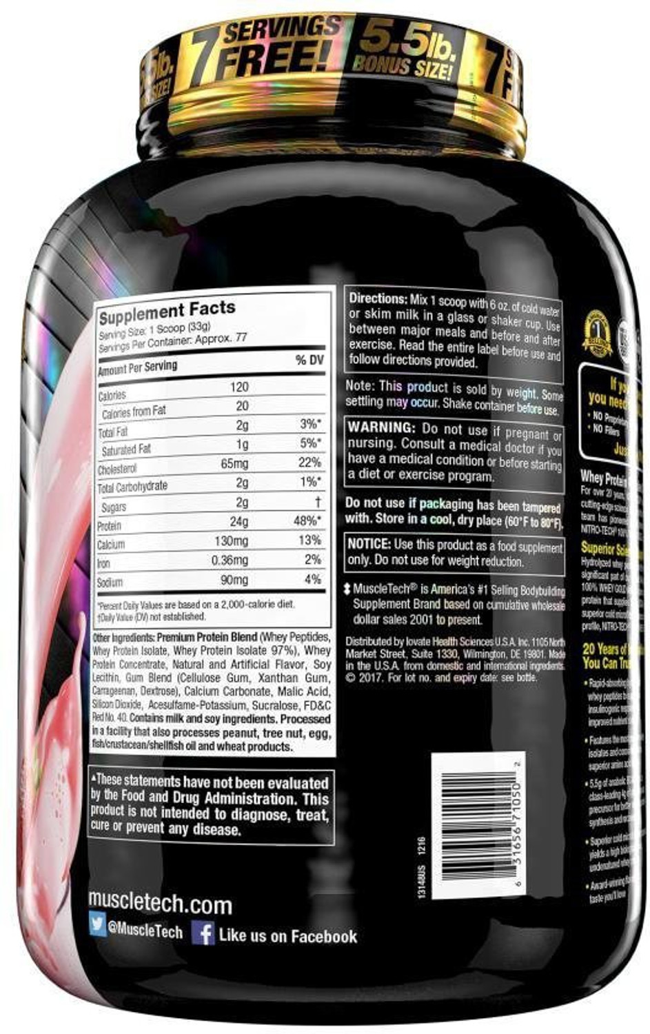 Image of Muscletech Performance Series Nitrotech 100% Gold Whey Protein