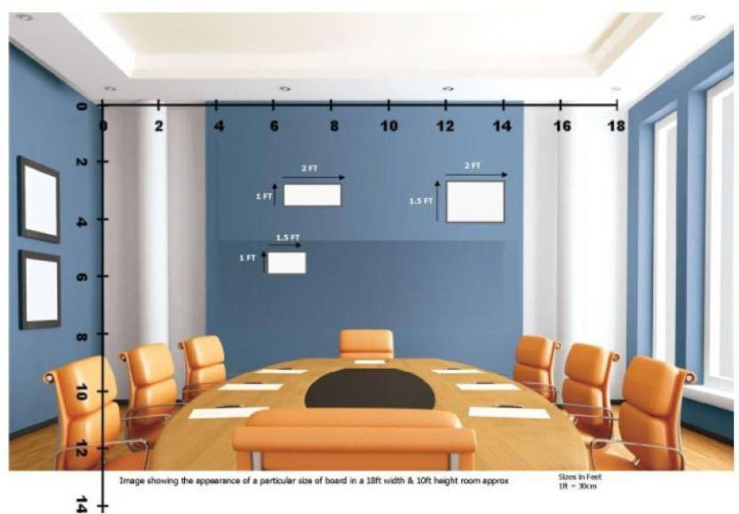 Image of COGNANT Non Magnetic 1.5ft * 2ft Whiteboards and Duster Combos