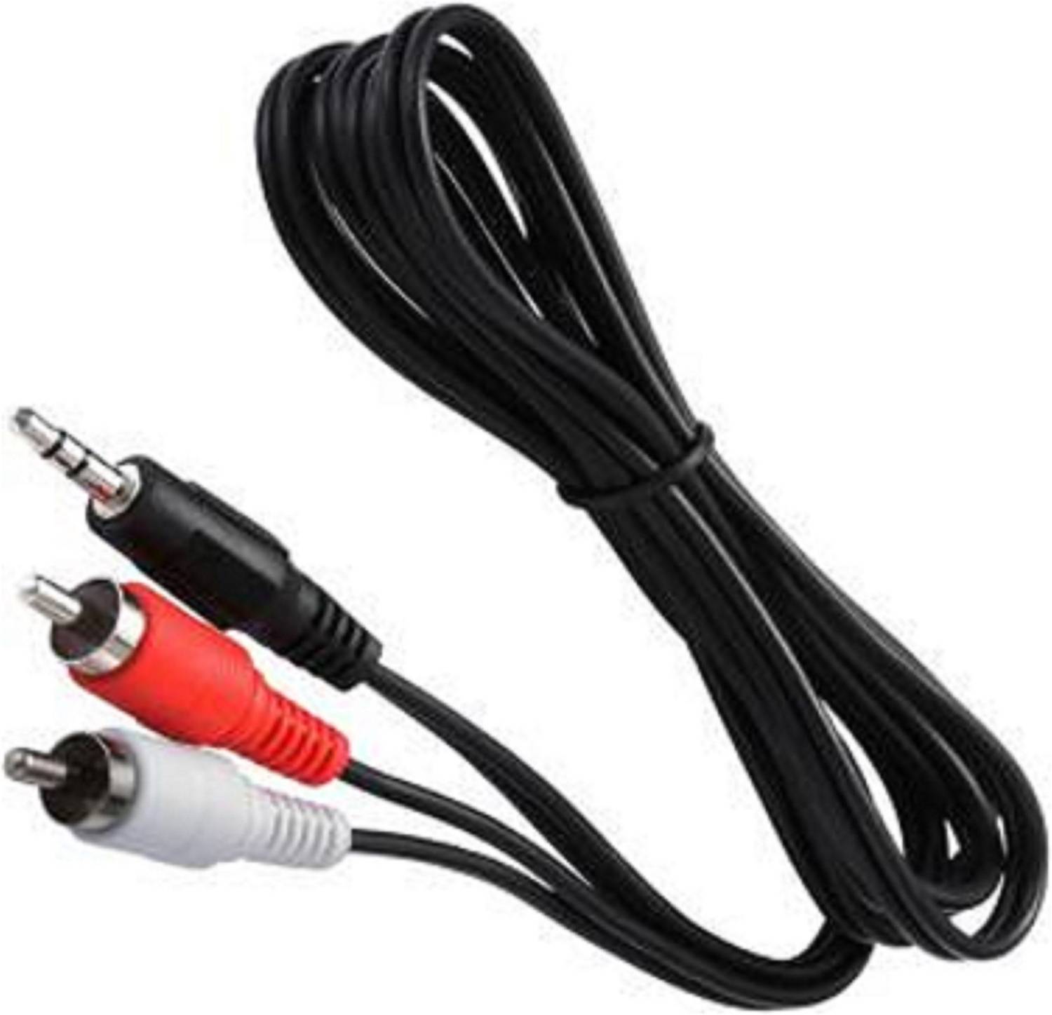 TECHON TV-out Cable 1.5 Meter Universal Plug Stereo Splitter 2 RCA RCA Audio Video Cable (Black)