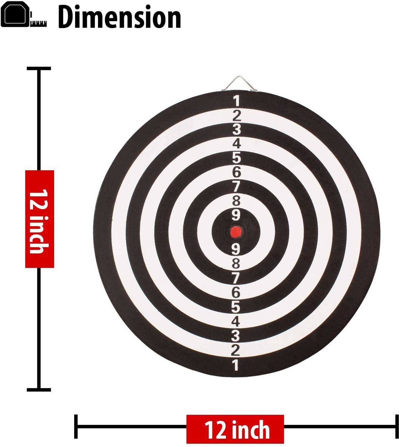 Image of Sunlin Double Sided Dart Board Game - With 6 Darts - Size 12 inch Dart Board Game