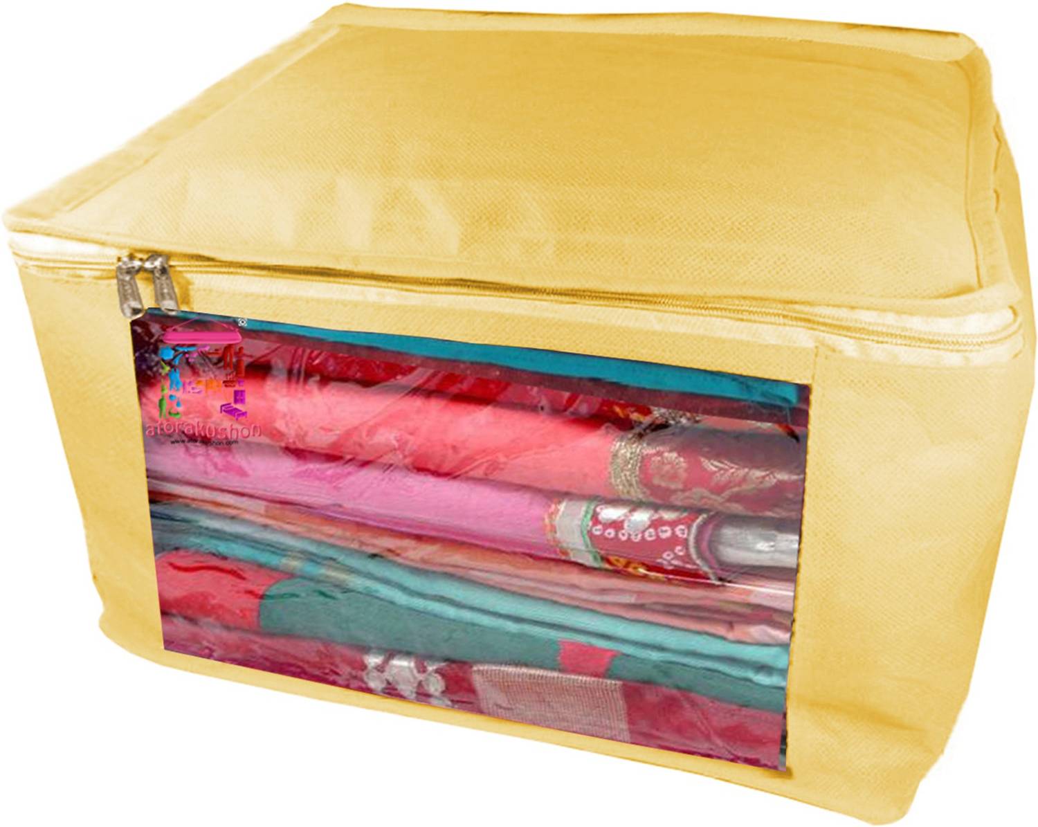 atorakushon new and modern stylish dresses covers Non Woven Saree wardrobe orgniser, cover / Wedding Gift, Regular Clothes Bag, Vanity pouch, Set Of 1 (creem) at big Non woven saree 1pcs Creem