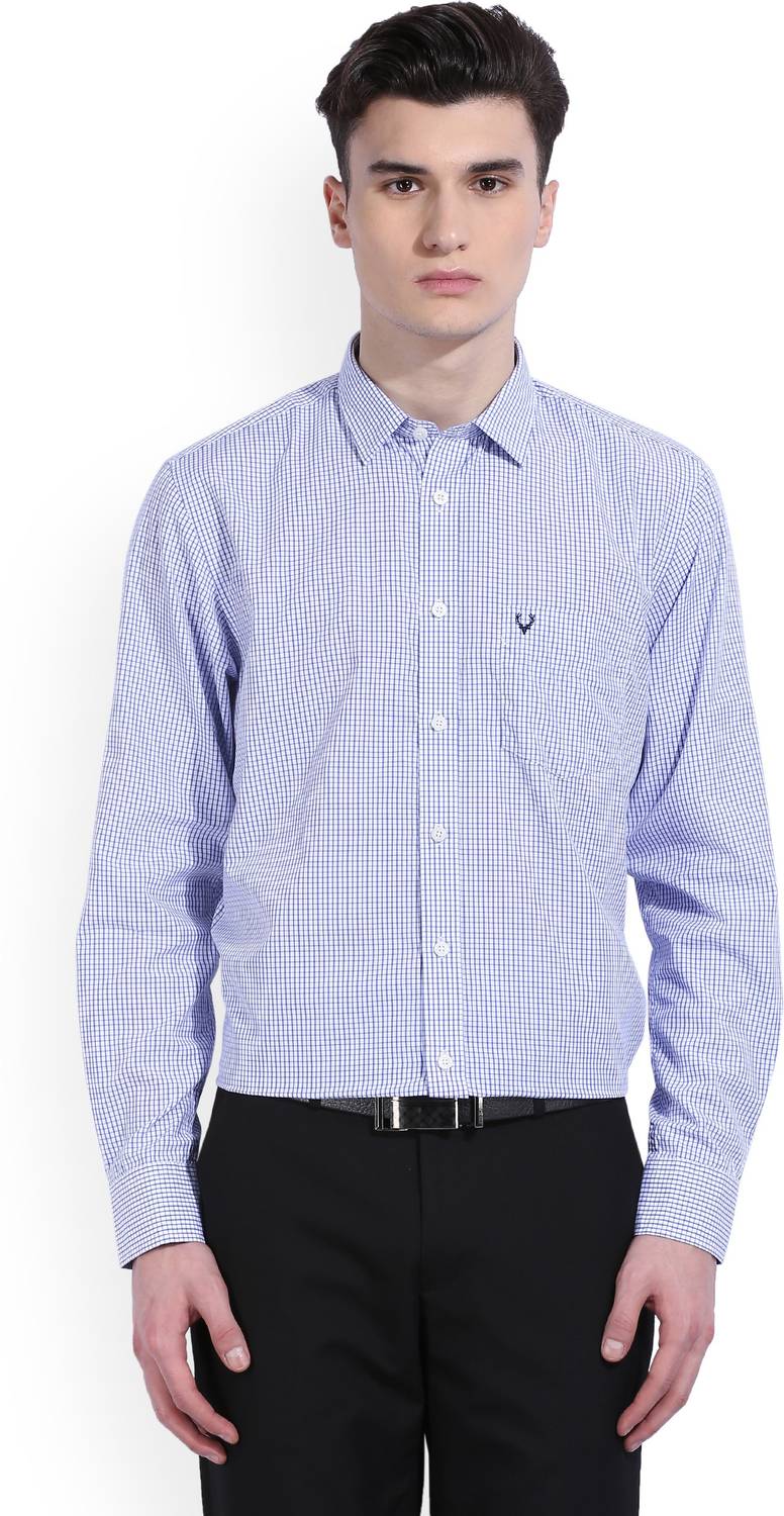 Allen Solly Men Checkered Casual Light Blue Shirt