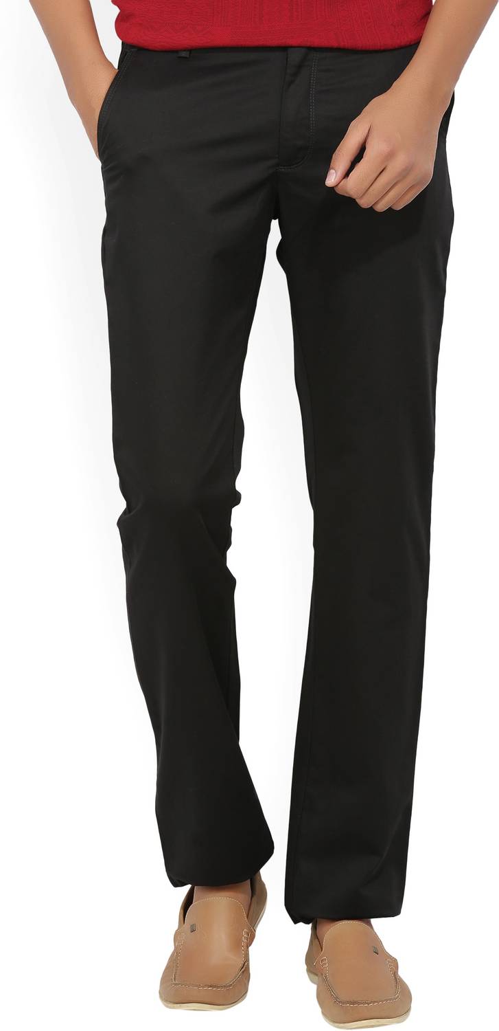 Allen Solly Regular Fit Men Black Trousers